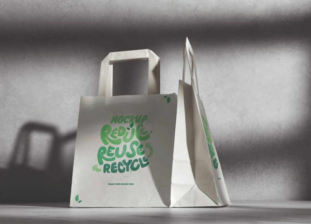 Custom paper bag printing with brand logo