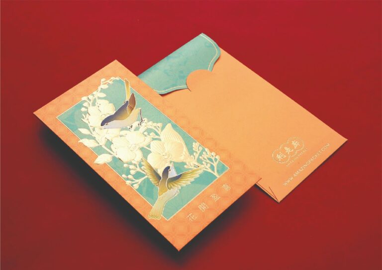 Elegant red packet printing with logo and custom design