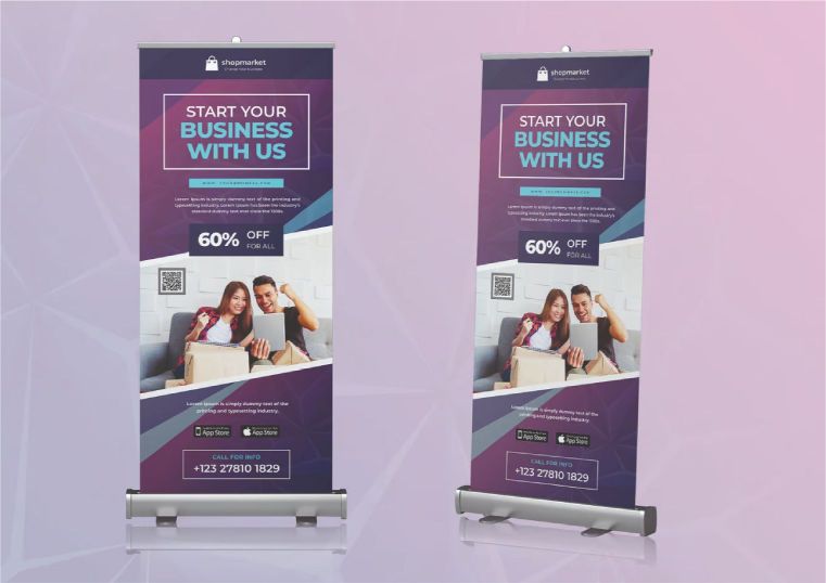High-quality roll up banner stand for events